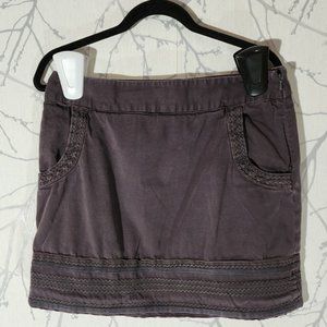 Elevenses Brown Squiggle Trim Mini Skirt w/ Pockets